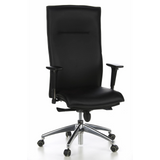 Black Luxury Executive Chair MURANO 20 with armrests and five-caster base by hjh OFFICE – 360-degree view (front view 20°)