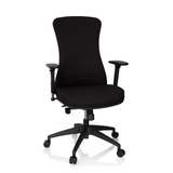 Black Professional Office Chair OFFICE XT PRO with armrests and five-caster base by hjh OFFICE – 360-degree view (front view 20°)