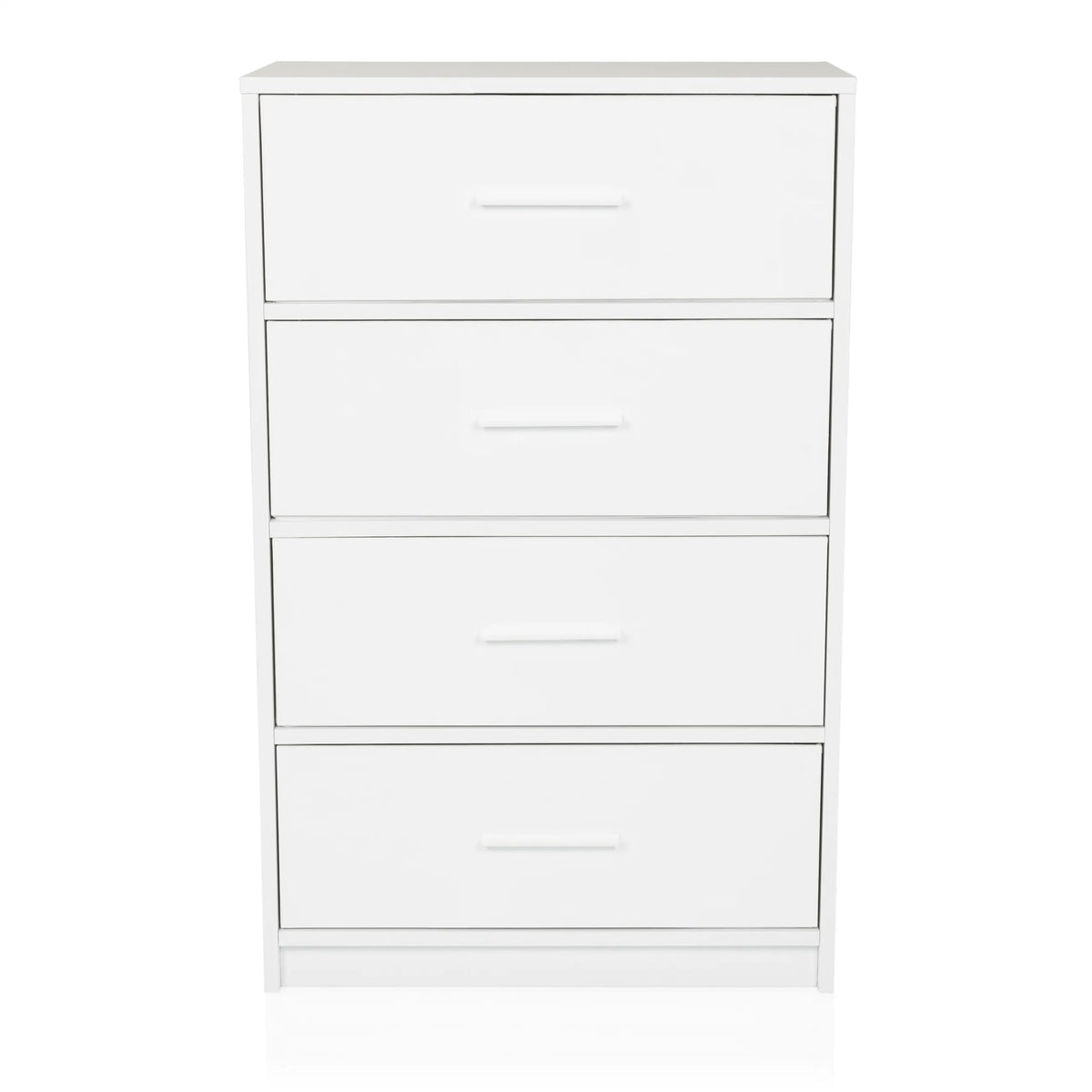 White Chest of drawers ESTORIA with four drawers and simple handles by hjh LIVING – 360-degree view (front view 0°)