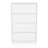 White Chest of drawers ESTORIA with four drawers and simple handles by hjh LIVING – 360-degree view (front view 0°)