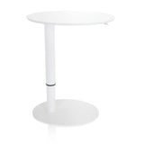 White standing desk STAND III with round tabletop and round base by hjh OFFICE – 360-degree view (front view 0°)