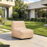 Beige Sitzolo Air inflatable sofa on a terrace in front of a green area by hjh LIVING (AI-generated image)