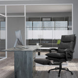 Black Home Office Executive Chair RELAX CL 200 made of faux leather with extendable footrest by MyBuero