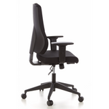 Black Professional Office Chair PRO-TEC 100 with armrests and five-caster base by hjh OFFICE – 360-degree view (side profile 100°)