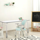 Children's desk KID GRO T in light grey with matching children's chair in light blue and grey by hjh OFFICE