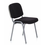 Black four-legged chair XT 600 S with silver frame by hjh OFFICE – 360-degree view (front three-quarter view 60°)