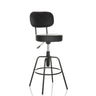 Black Bar stool DISC HIGH with backrest and footring by hjh OFFICE