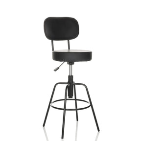 Black Bar stool DISC HIGH with backrest and footring by hjh OFFICE