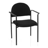 Black four-legged chair XT 700 with armrests and padded seat by hjh OFFICE – 360-degree view (front view 20°)