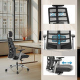 Adjustable backrest and seat of the High End Office Chair SPINIO ELITE L by hjh OFFICE
