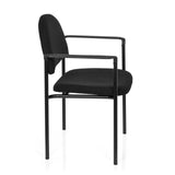 Black four-legged chair XT 700 with armrests and padded seat by hjh OFFICE – 360-degree view (side profile 80°)