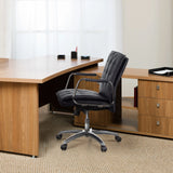 Professional Executive Chair VILLA 10 in black with quilted upholstery and chrome frame by hjh OFFICE