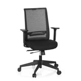 Black Professional Office Chair CONISTON with mesh back and five-caster base by hjh OFFICE – 360-degree view (front view 20°)