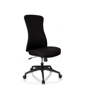 Schwarzer Profi-Bürostuhl OFFICE XT mit Stoffbezug und fünf Rollen von hjh OFFICE
