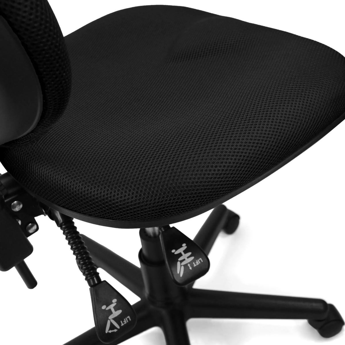Seat and height adjustment lever of the Home Office Chair CITY 25 in black by hjh OFFICE