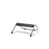 Black Footrest PODI IV with chrome-plated metal frame and rubber feet by hjh OFFICE – 360-degree view (side profile 270°)