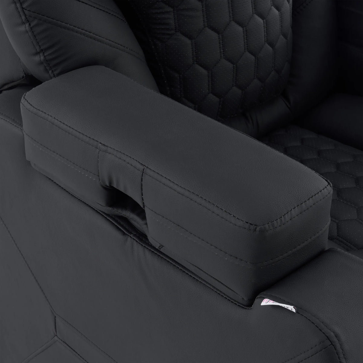 Padded armrest of the Game Sport RX Lounge Chair in black by hjh OFFICE