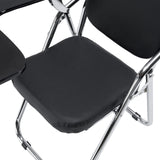 Black seat and chrome frame of the Folding chair Esto T by hjh OFFICE