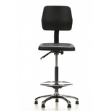 Black Counter chair TOP WORK 11 with foot ring and five-star base by hjh OFFICE – 360-degree view (front view 0°)