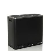 Black Wastepaper Clean 9 with three compartments and silver handles by hjh OFFICE
