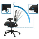 Adjustable backrest with 90-degree tilt and swivel function of the Professional Office Chair COLORE by hjh OFFICE