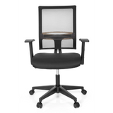 Black Home Office Chair OFFICE R8 with mesh back and five-caster base by hjh OFFICE – 360-degree view (front view 0°)