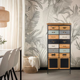 Chest of drawers CONTINENTO HIGH in various wood colours and dark tones with a metal frame by hjh LIVING