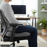 Black MEDISIT VI seat cushion on an office chair by hjh OFFICE (AI-generated image)