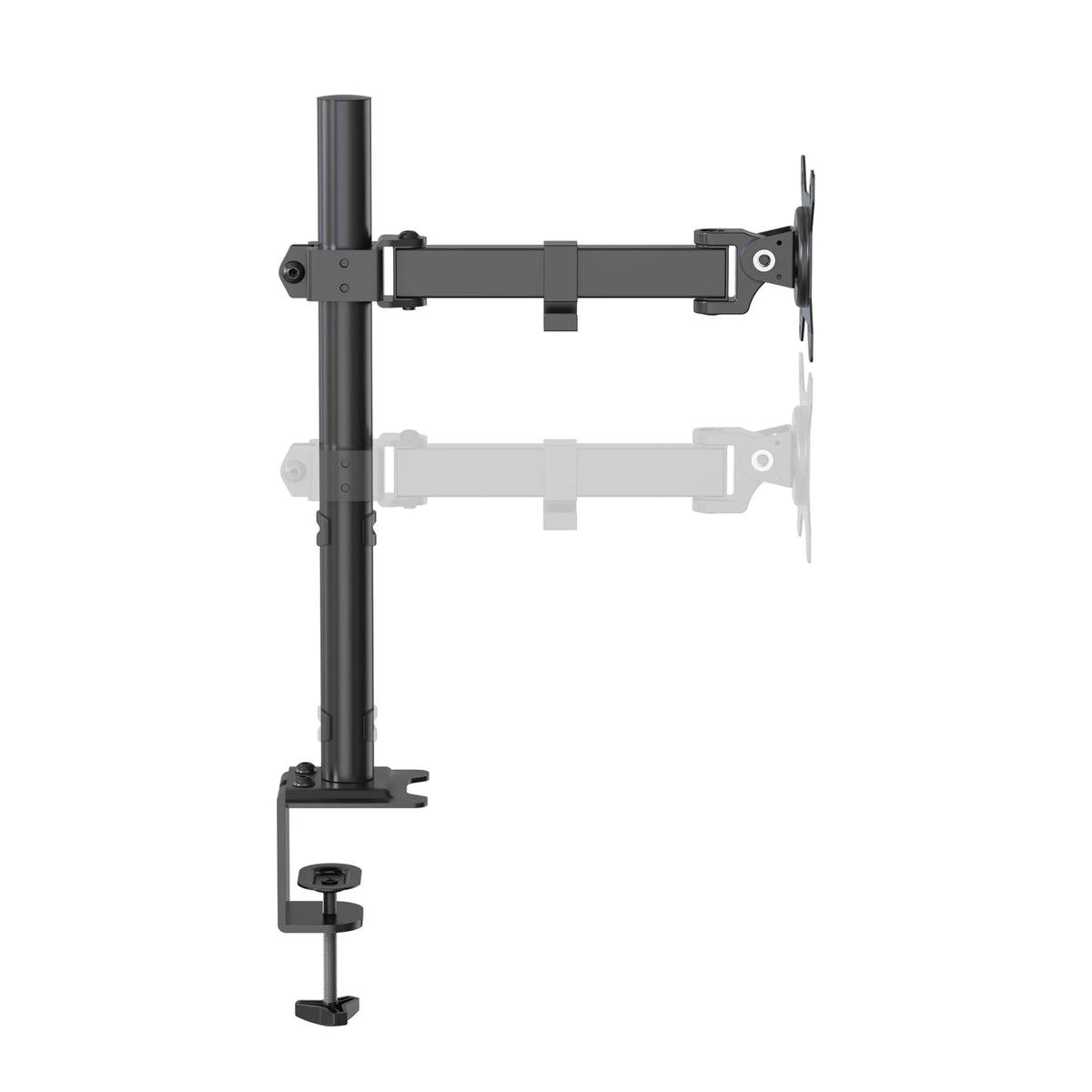 Black Monitor Mount Ergomount M1 with desk mount and adjustable arm by hjh OFFICE
