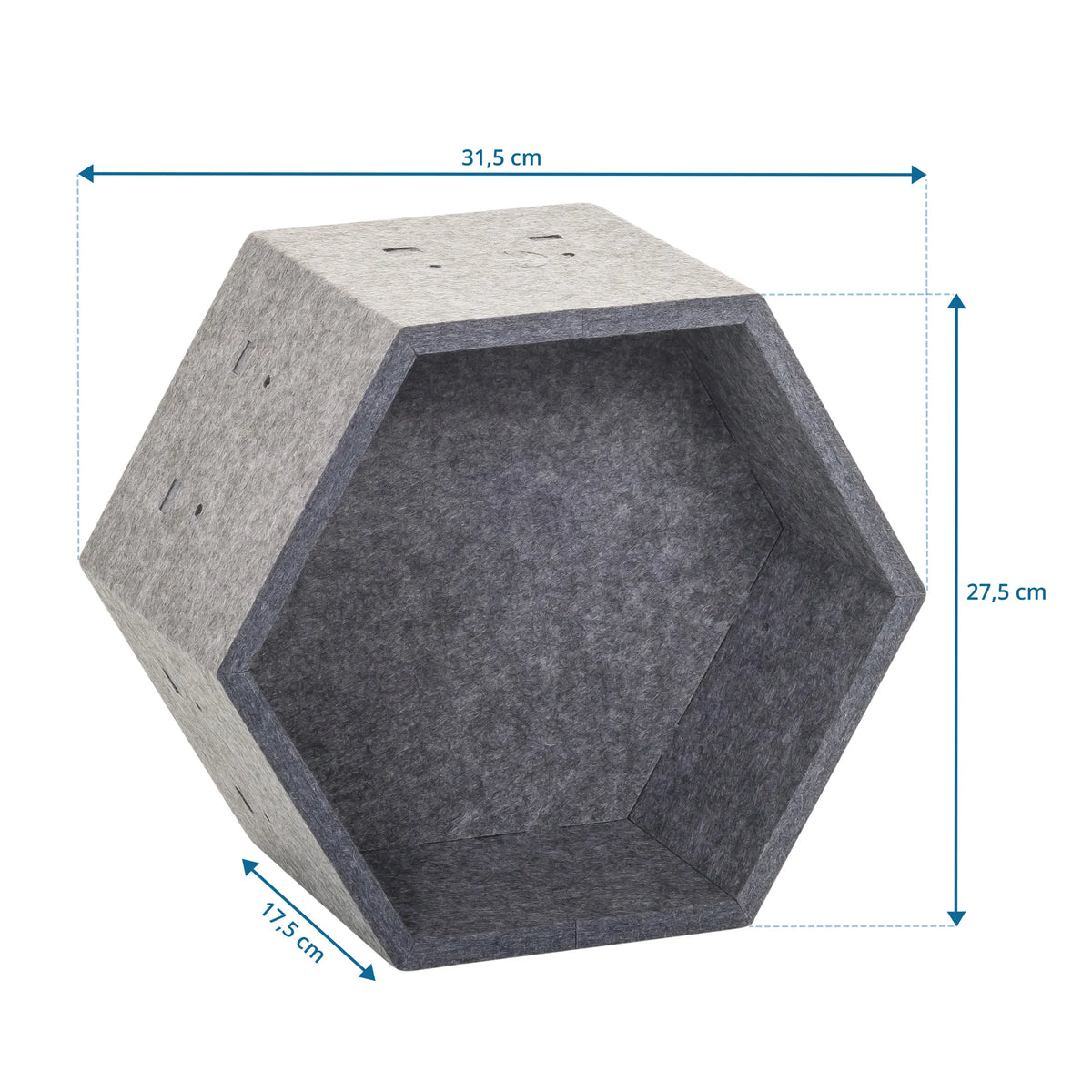 Dimensional drawing of the Partition wall FLEXMIUT STORE S with 31.5 × 27.5 cm by hjh OFFICE