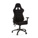 Black Gaming chair GAME FORCE with headrest, armrests and five-caster base by hjh OFFICE – 360-degree view (front view 20°)