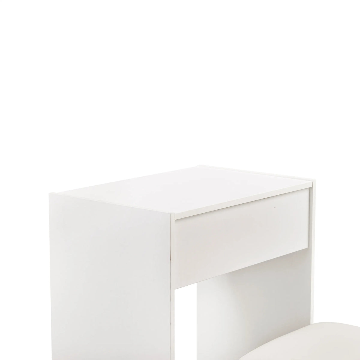 White tabletop with a drawer of the Glamdesk makeup mirror by hjh LIVING