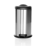 Silver Wastepaper CLEAN X with black lid and foot pedal by hjh OFFICE – 360-degree view (front view 0°)