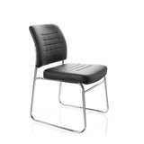 Black guest chair TONSO V with upholstery and sled base by hjh OFFICE – 360-degree view (front three-quarter view 60°)