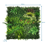 Dimensional drawing of the Plant mat LEAFLUXE 3D with 100 × 100 × 7 cm by hjh LIVING