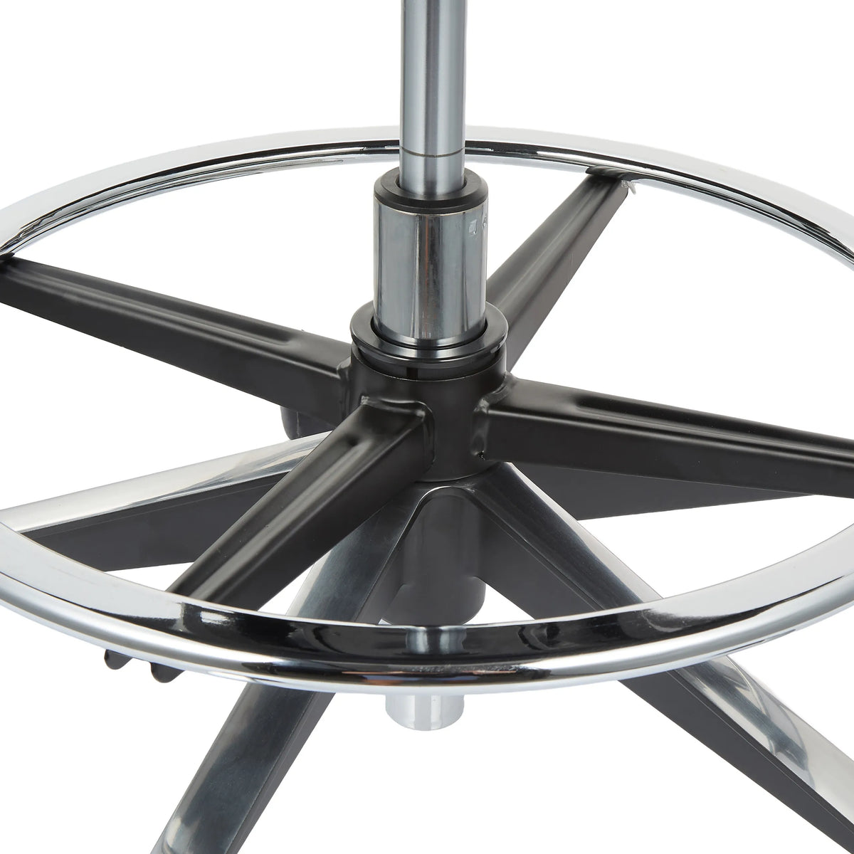 Chrome-coloured footrest with black struts of the ERGO LINE II WORK counter chair by hjh OFFICE