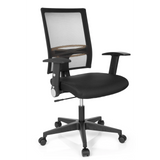 Black Home Office Chair OFFICE R8 with mesh back and five-caster base by hjh OFFICE – 360-degree view (front three-quarter view 40°)