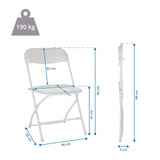 Technical drawing of the Outdoor chair TUDELA XXL W with a height of 80 cm and a load capacity of 190 kg by hjh OFFICE