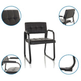 Guest chair ZANTA B PU in black with sleigh base and armrests by hjh OFFICE