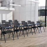 Clipboard MEET WA in black on a row of chairs in a modern room by hjh OFFICE