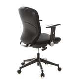 Black Professional Office Chair TRAFFIC 20 with armrests and five-caster base by hjh OFFICE – 360-degree view (rear three-quarter view 120°)
