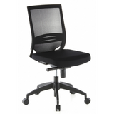 Black Professional Office Chair PORTO ECO with mesh back and five-caster base by hjh OFFICE – 360-degree view (front three-quarter view 40°)