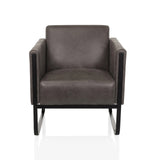 Grey Lounge Chair Aruba Retro with armrests and black frame by hjh OFFICE – 360-degree view (front view 0°)