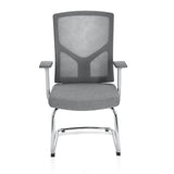 Grey Cantilever chair BRETON V W with mesh back and armrests by hjh OFFICE – 360-degree view (front view 0°)