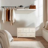 Beige chest of drawers FOLDAR with five drawers and simple handles by hjh LIVING