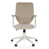 Beige Home Office Chair COSIO II with armrests and five-caster base by hjh OFFICE – 360-degree view (front view 0°)