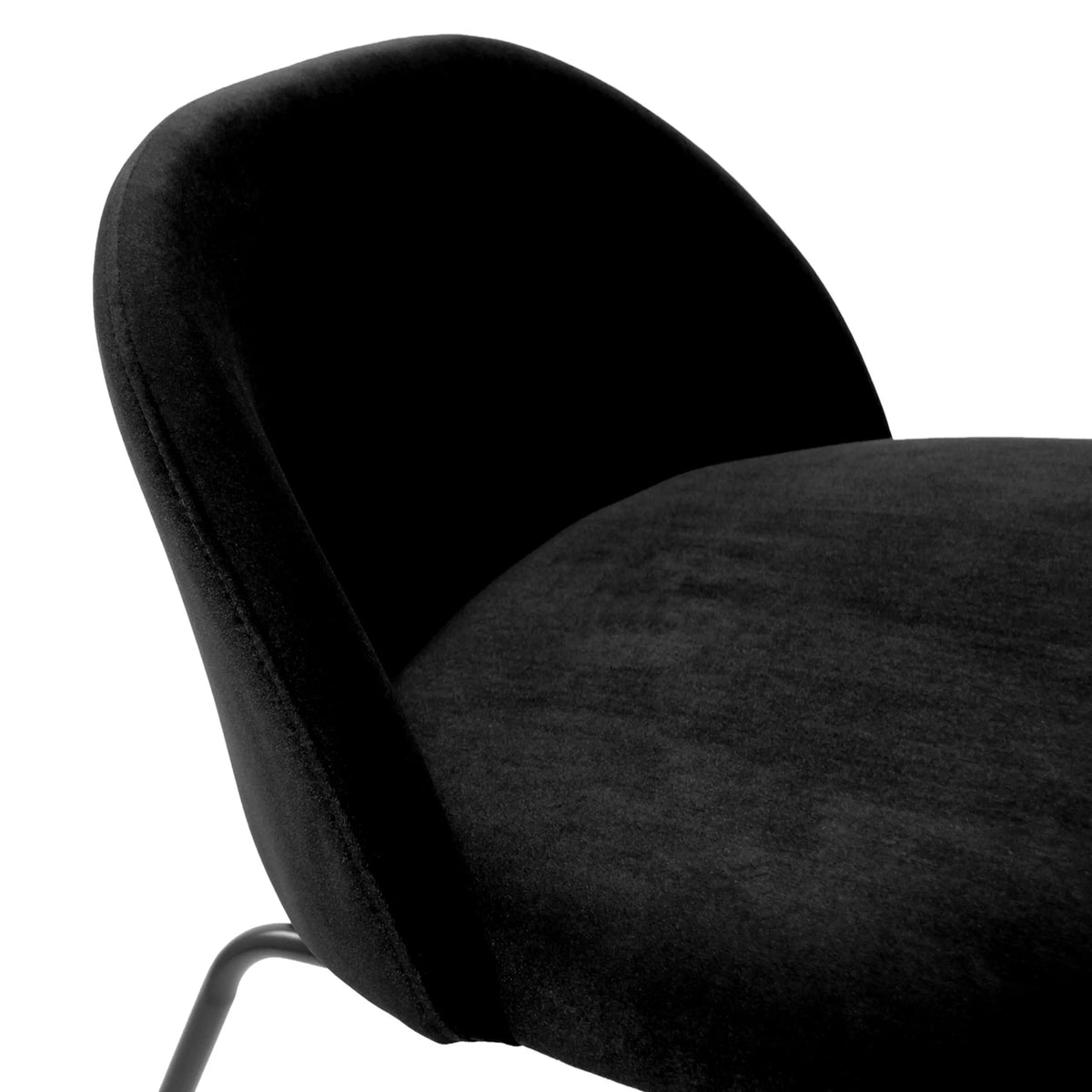 Black upholstered backrest and seat of the Upholstered chair VELVO by hjh OFFICE