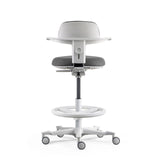 Rear view of the dark grey Work Chair TOP WORK 40 W with foot ring and castors by hjh OFFICE