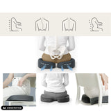 Grey MEDISIT VIII seat cushion in various views and application situations by hjh OFFICE (AI-generated image)