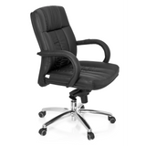 Black Swivel Chair XXL G 100 with quilted upholstery and five-caster base by hjh OFFICE – 360-degree view (front three-quarter view 60°)